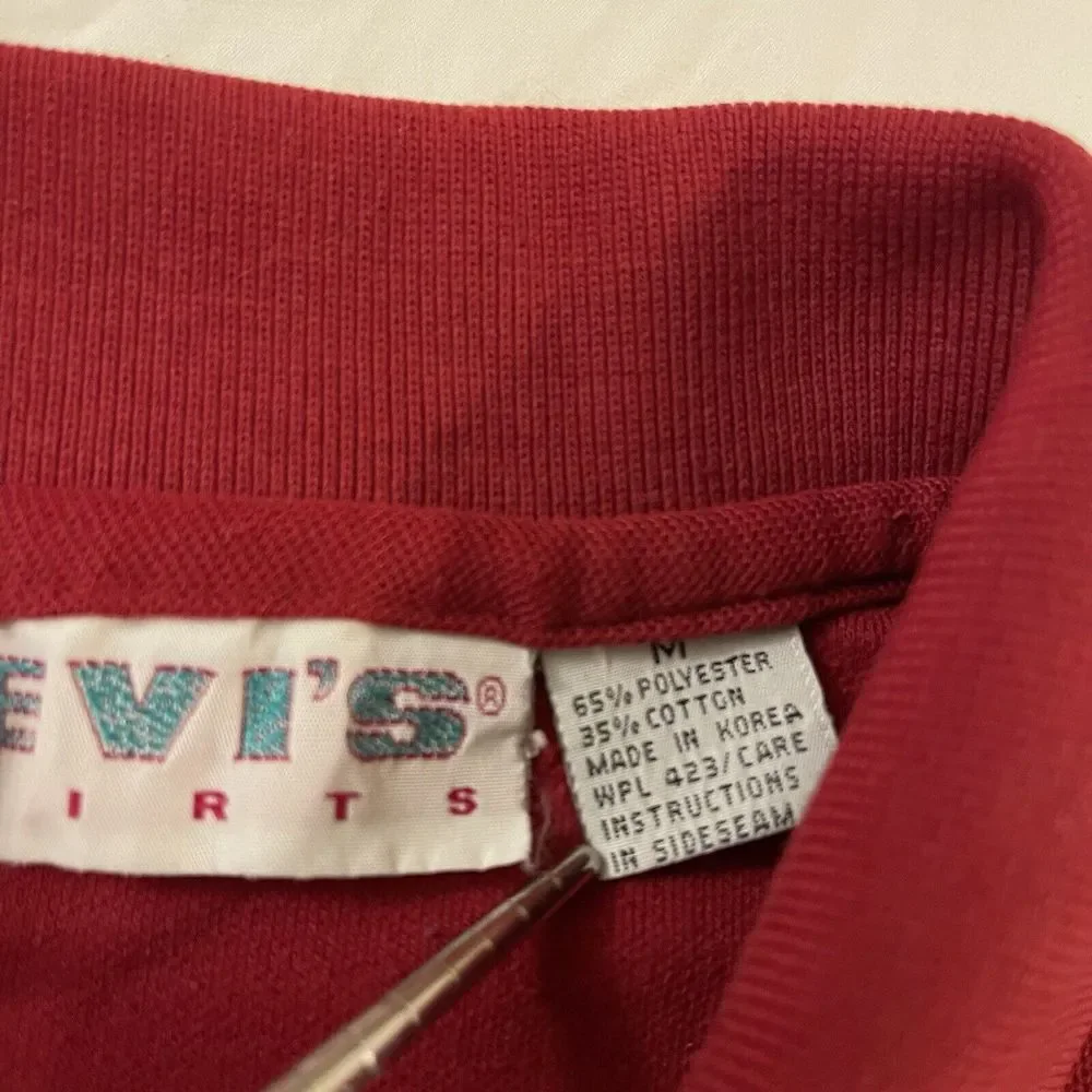 Vintage Levis‎ Shirts Red Polo Shirt Size Medium Made in Korea